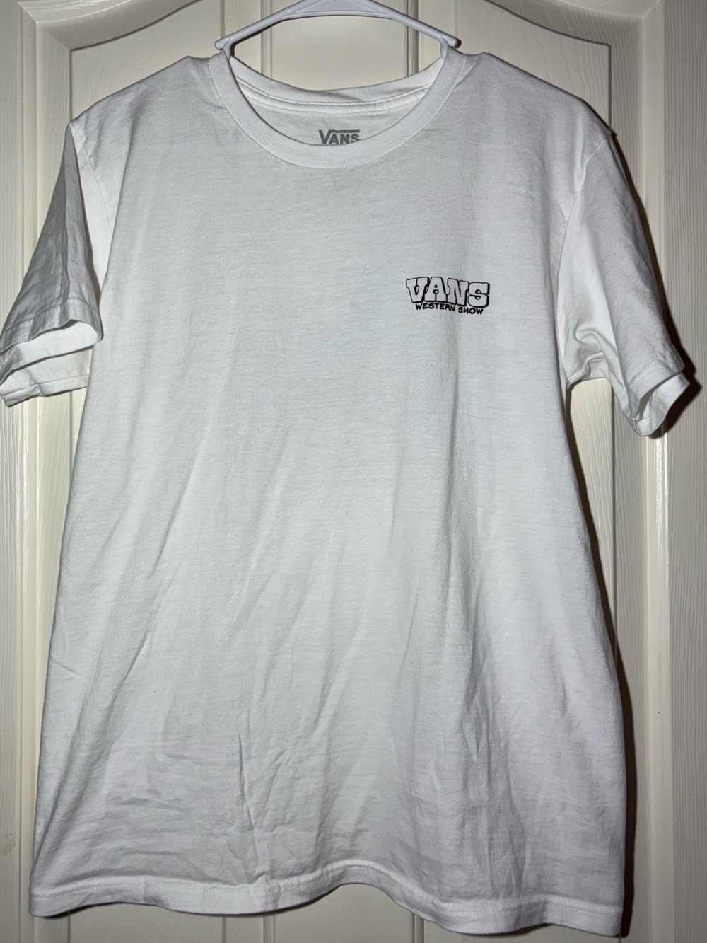 Vans White Short Sleeve Crew with Small Logo Patch